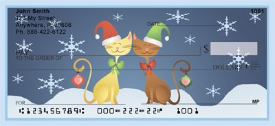 Kitty Holiday Harmony Personal Checks